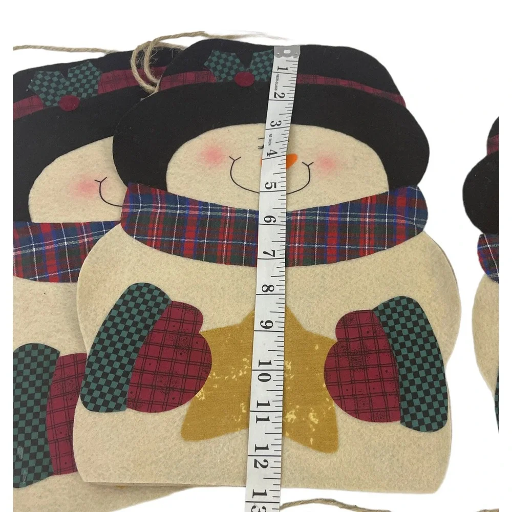 Snowman Gift Bags w Rope Handles Multi Size 3-D  (Pack of‎ 11) Christmas Holiday